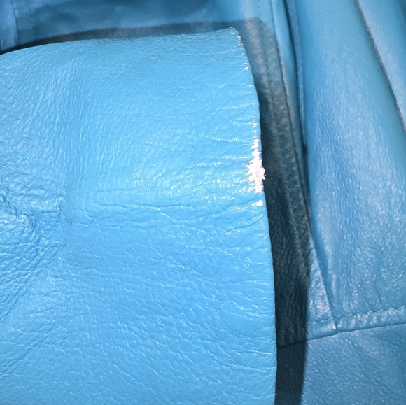 Shape FX Vibrant Blue Leather Jacket Size 14 (Fits More Like Sm 12 Or 10) - Picture 7 of 8